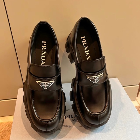 Prada Women's Black Chunky Loafers - Picture 4 of 6